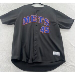 VTG TRUE FAN JERSEY XL PEDRO MARTINEZ #45 NEW YORK METS BLACK MLB BASEBALL